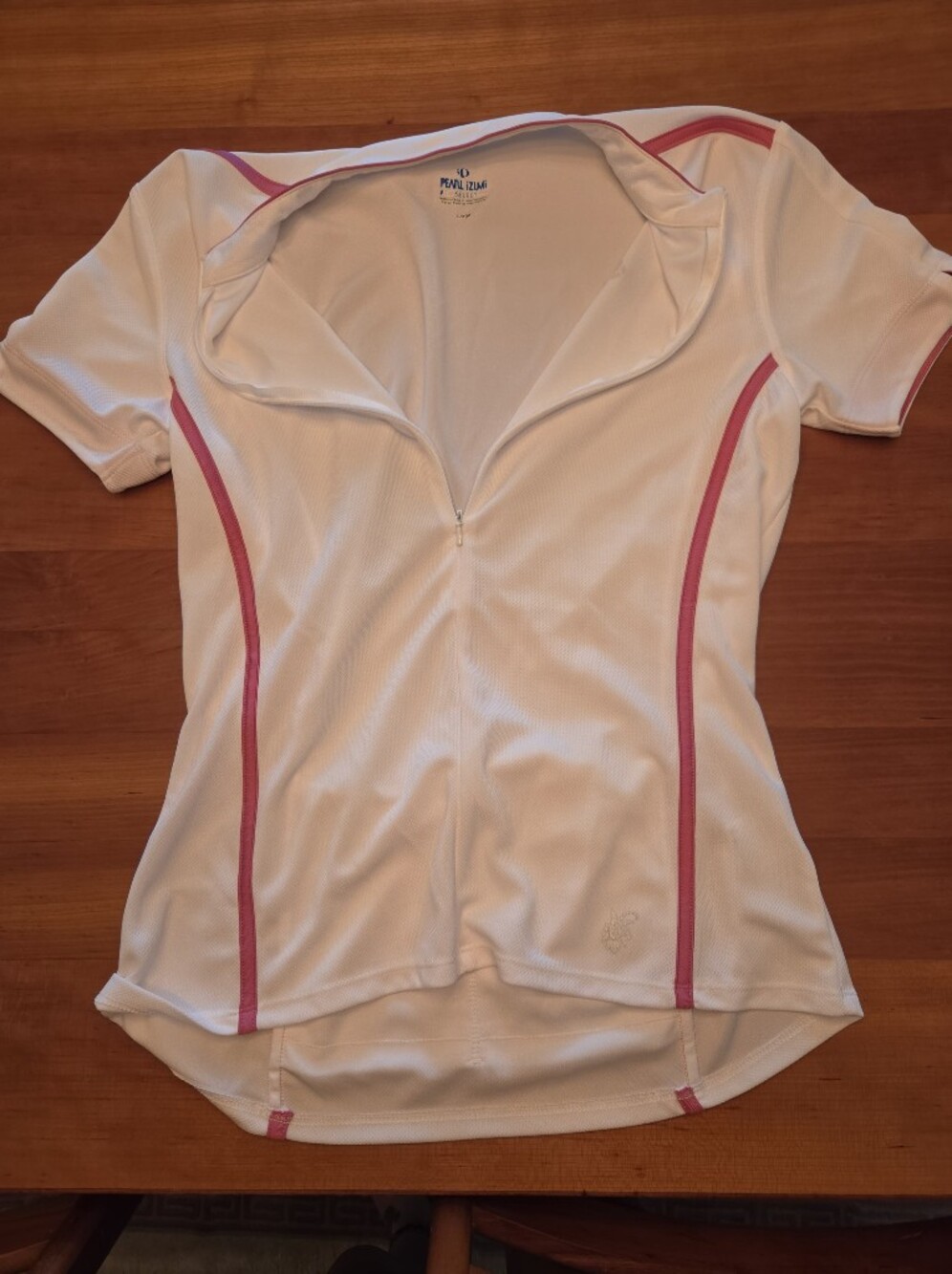 Pearl Izumi White Women's Cycling Jersey with Pink Trim